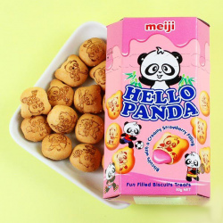 Печенье Meiji Hello Panda с клубничной начинкой